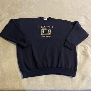Vintage‎ Tultex Sweater Adult XL Blue Sweatshirt Crew Neck Pullover Lightweight